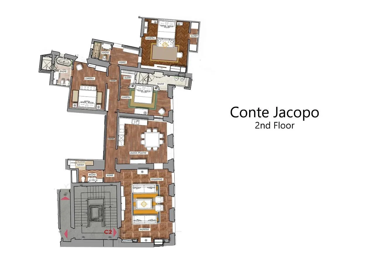 Apartmán Conte Jacopo - La Dimora Degli Affreschi Florencie